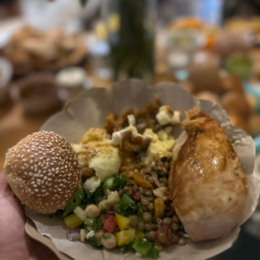 Friendsgiving dinner plate, sober celebrations in Bali